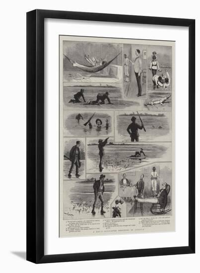 A Day's Alligator Shooting in Jamaica-Joseph Nash-Framed Giclee Print