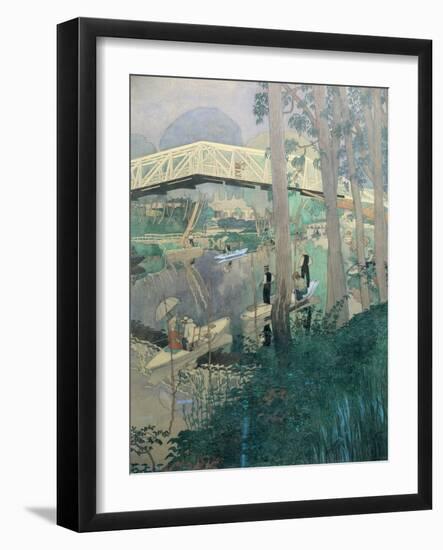 A Day's Fishing, near Paris, France-Ernst Matthes-Framed Giclee Print