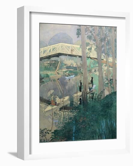 A Day's Fishing, near Paris, France-Ernst Matthes-Framed Giclee Print