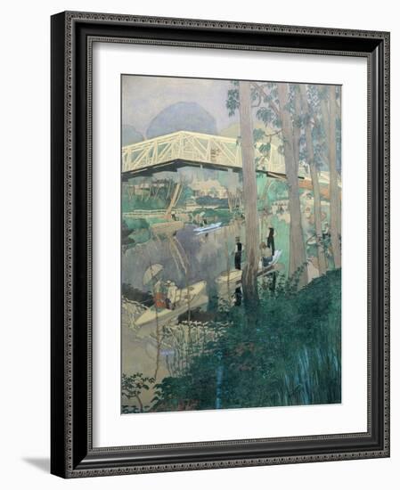 A Day's Fishing, near Paris, France-Ernst Matthes-Framed Giclee Print