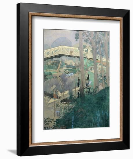 A Day's Fishing, near Paris, France-Ernst Matthes-Framed Giclee Print