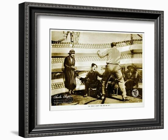 A Day's Pleasure, Edna Purviance, Charlie Chaplin, Tom Wilson, 1919-null-Framed Premium Giclee Print