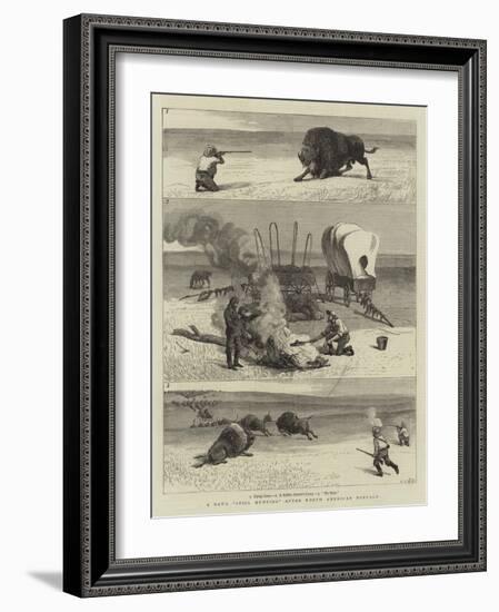 A Day's Still Hunting after North American Buffalo-Samuel Edmund Waller-Framed Giclee Print