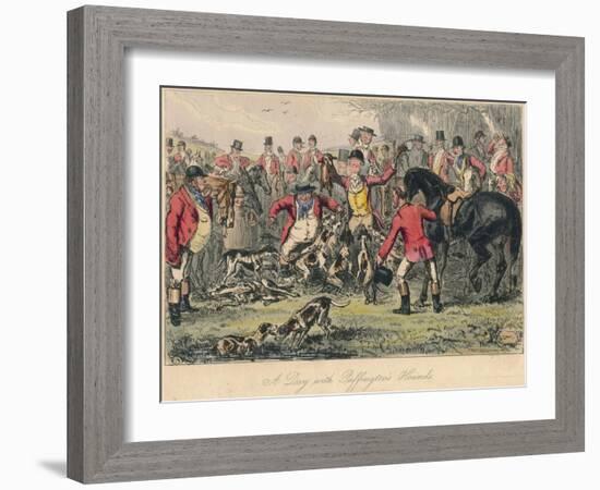 A Day with Puffingtons Hounds, 1865-Bradbury, Evans and Co-Framed Giclee Print