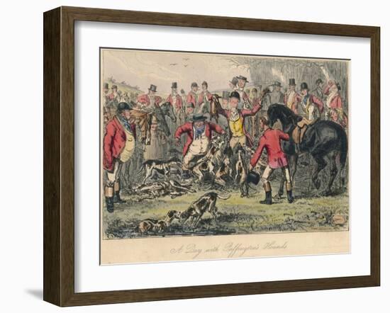 A Day with Puffingtons Hounds, 1865-Bradbury, Evans and Co-Framed Giclee Print