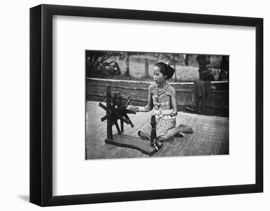 A Dayak girl at her spinning wheel, 1902-Unknown-Framed Photographic Print