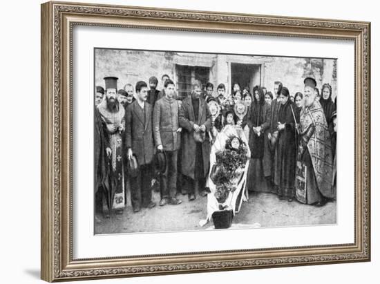 A Dead Greek Peasant Lying in a Coffin, 1922-HA Fawcett-Framed Giclee Print