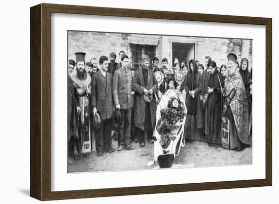 A Dead Greek Peasant Lying in a Coffin, 1922-HA Fawcett-Framed Giclee Print