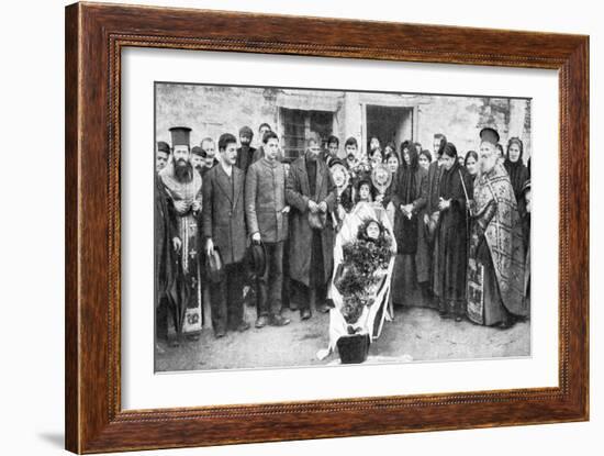 A Dead Greek Peasant Lying in a Coffin, 1922-HA Fawcett-Framed Giclee Print