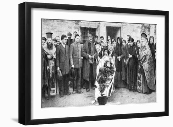 A Dead Greek Peasant Lying in a Coffin, 1922-HA Fawcett-Framed Giclee Print