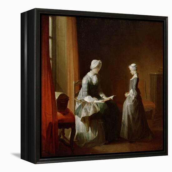 A Decent Education-Jean-Baptiste Simeon Chardin-Framed Premier Image Canvas