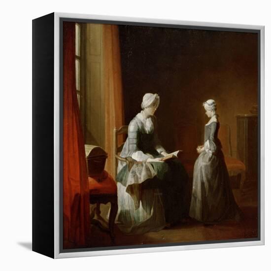 A Decent Education-Jean-Baptiste Simeon Chardin-Framed Premier Image Canvas