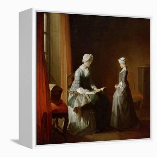 A Decent Education-Jean-Baptiste Simeon Chardin-Framed Premier Image Canvas