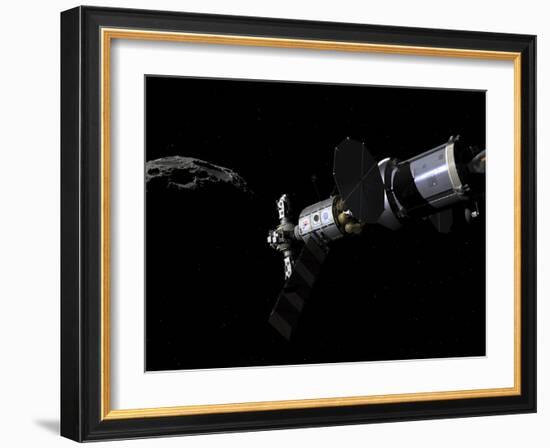 A Deep Space Mission Vehicle Approaching an Asteroid-Stocktrek Images-Framed Photographic Print