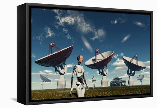 A Deep Space Tracking Station on an Alien Planet Operated by Androids-null-Framed Stretched Canvas