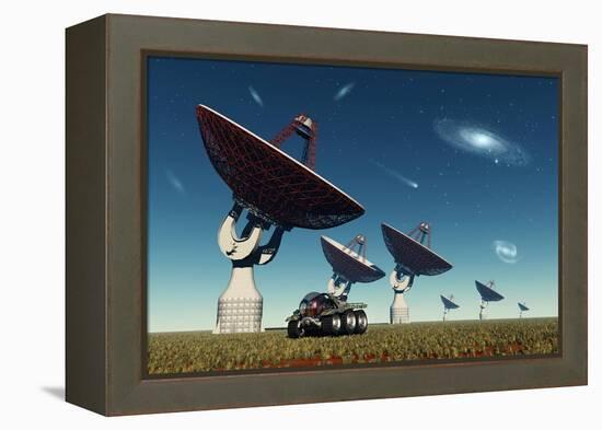 A Deep Space Tracking Station on an Alien Planet-null-Framed Stretched Canvas