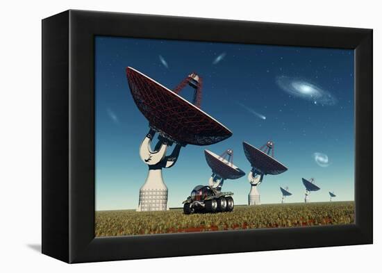 A Deep Space Tracking Station on an Alien Planet-null-Framed Stretched Canvas