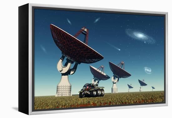 A Deep Space Tracking Station on an Alien Planet-null-Framed Stretched Canvas
