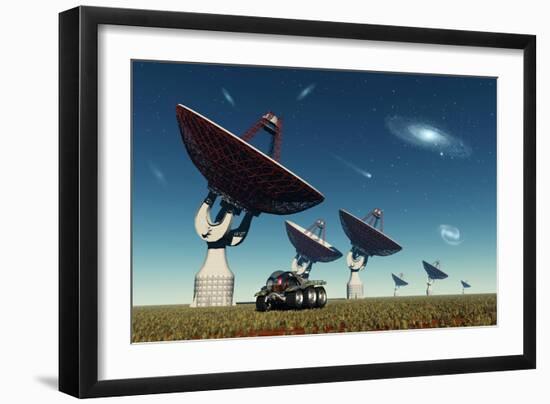 A Deep Space Tracking Station on an Alien Planet-null-Framed Art Print