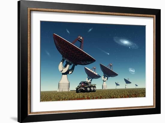 A Deep Space Tracking Station on an Alien Planet-null-Framed Art Print