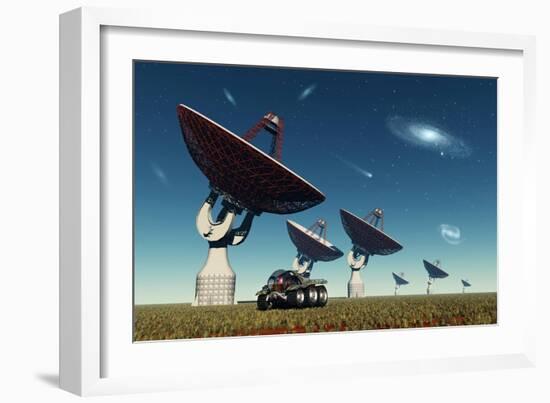 A Deep Space Tracking Station on an Alien Planet-null-Framed Art Print