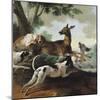 A Deer Chased by Dogs, 1725-Jean-Baptiste Oudry-Mounted Giclee Print