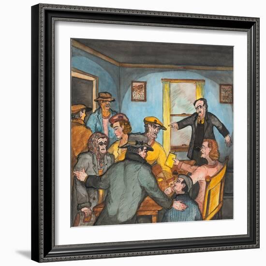 A Delegation in a Relief Station in Portland Protesting the Eviction of an Unemployed Family-Ronald Ginther-Framed Giclee Print