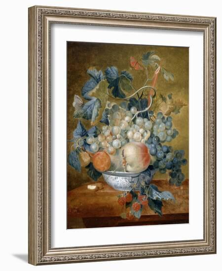 A Delft Bowl with Fruit, C.1730-Michiel van Huysum-Framed Giclee Print