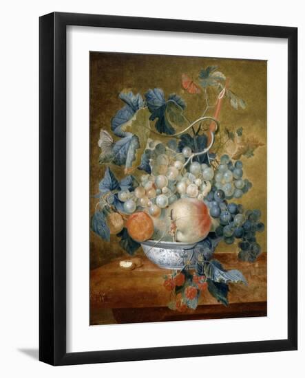 A Delft Bowl with Fruit, C.1730-Michiel van Huysum-Framed Giclee Print