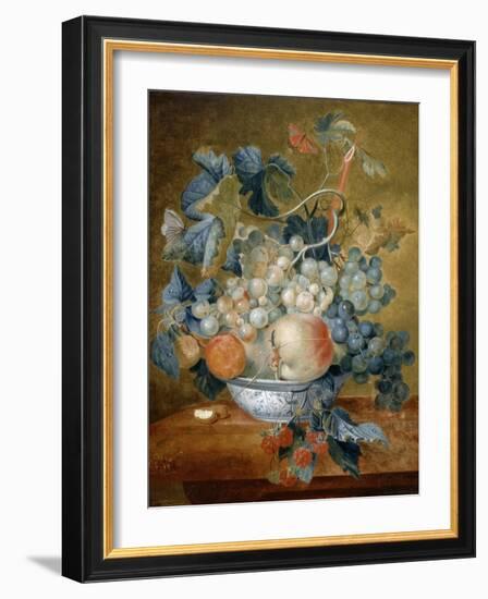 A Delft Bowl with Fruit, C.1730-Michiel van Huysum-Framed Giclee Print