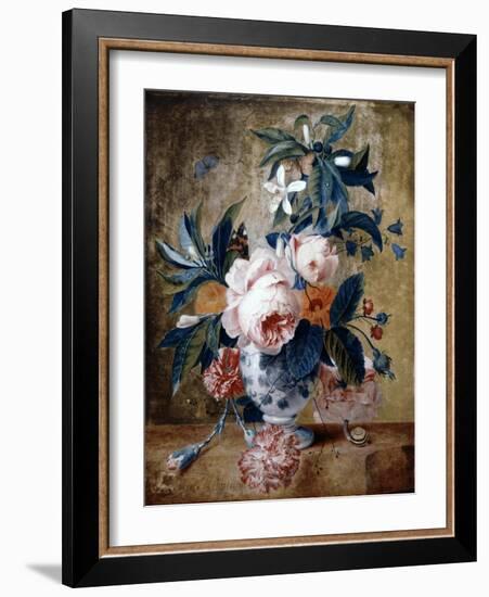 A Delft Vase with Flowers, C.1730-Michiel van Huysum-Framed Giclee Print