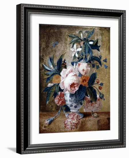 A Delft Vase with Flowers, C.1730-Michiel van Huysum-Framed Giclee Print