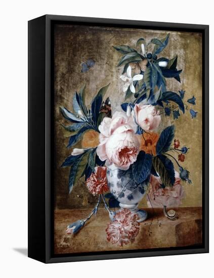 A Delft Vase with Flowers, C.1730-Michiel van Huysum-Framed Premier Image Canvas