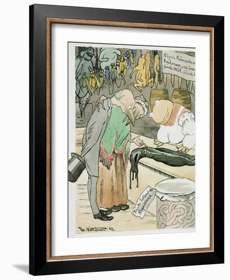 A Delicacy Shop, 1893 watercolor on paper-Theodor Severin Kittelsen-Framed Giclee Print