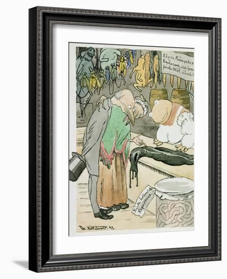 A Delicacy Shop, 1893 watercolor on paper-Theodor Severin Kittelsen-Framed Giclee Print