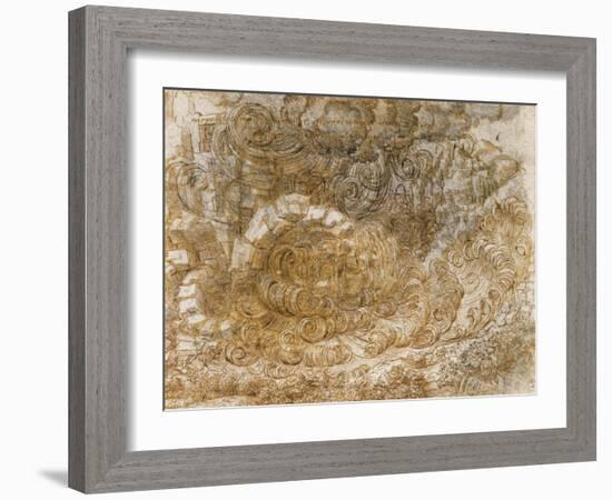 A Deluge by Leonardo Da Vinci-Leonardo Da Vinci-Framed Giclee Print