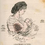 Mother Breastfeeding 19C-A. Demarle-Mounted Art Print
