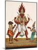 A Depiction of King Ravana with a Rakshasa or Demon to His Left and Sita to His Right, from…-null-Mounted Giclee Print