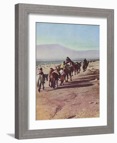 A Desert Camel Caravan - Peking to Russian Turkestan-Ella K. Maillart-Framed Art Print