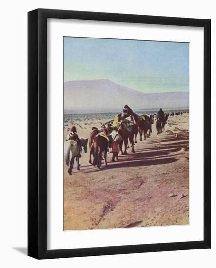 A Desert Camel Caravan - Peking to Russian Turkestan-Ella K. Maillart-Framed Art Print