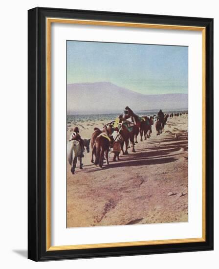 A Desert Camel Caravan - Peking to Russian Turkestan-Ella K. Maillart-Framed Art Print