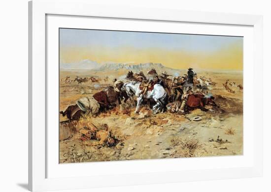 A Desperate Stand-Charles Marion Russell-Framed Art Print