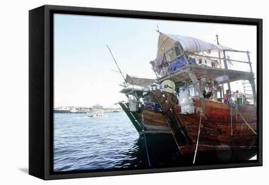 A dhow at anchor-Werner Forman-Framed Premier Image Canvas