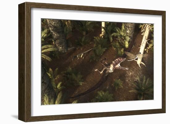 A Dimorphodon Pterosaur Chasing an Insect-Stocktrek Images-Framed Art Print