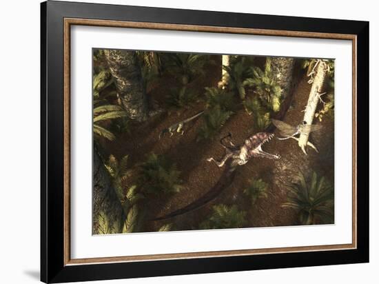 A Dimorphodon Pterosaur Chasing an Insect-Stocktrek Images-Framed Art Print