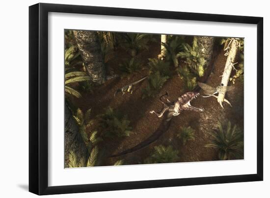 A Dimorphodon Pterosaur Chasing an Insect-Stocktrek Images-Framed Art Print