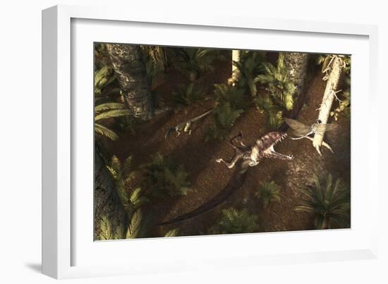 A Dimorphodon Pterosaur Chasing an Insect-Stocktrek Images-Framed Art Print