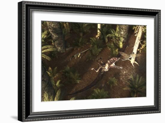 A Dimorphodon Pterosaur Chasing an Insect-Stocktrek Images-Framed Art Print