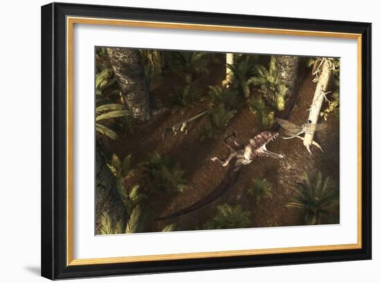 A Dimorphodon Pterosaur Chasing an Insect-Stocktrek Images-Framed Art Print