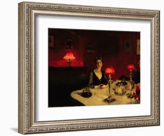 A Dinner Table at Night, 1884-John Singer Sargent-Framed Giclee Print